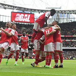 Arsenal Celebrate Double Strike Against Tottenham in 2022-23 Premier League Clash