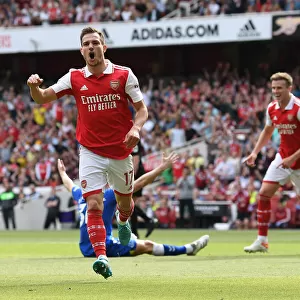 Arsenal Celebrates Third Goal Against Everton: Cedric Soares's Strike in the 2021-22 Premier League