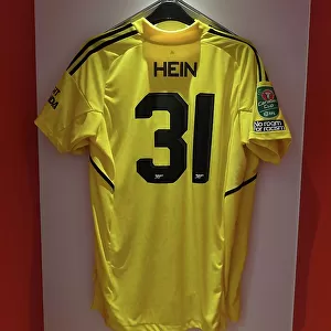 Arsenal Changing Room: Karl Hein's Shirt Ready for Arsenal vs Brighton & Hove Albion (Carabao Cup 2022-23)