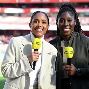Arsenal FC vs Aston Villa: Barclays Women's Super League - Alex Scott and Anita Asante Pre-Match Photo (2023-24)