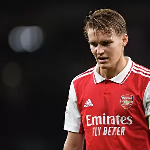 Arsenal FC vs PSV Eindhoven: Martin Odegaard in Action - UEFA Europa League 2022-23