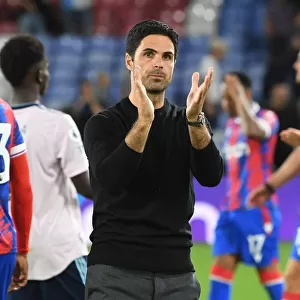 Arsenal Manager Mikel Arteta Celebrates with Fans after Crystal Palace Victory - Premier League 2022-23