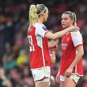 Arsenal Women: Alessia Russo and Amanda Ilestedt in Action - Arsenal vs. Chelsea (Barclays WSL, 2023-24)
