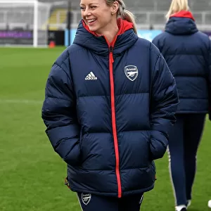 Arsenal Women Prepare for Watford Women in FA Cup Fourth Round: Amanda Ilestedt Inspects Pitch