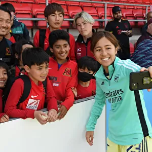 Arsenal Women's Star Mana Iwabuchi Takes a Selfie with Fan after West Ham United Match