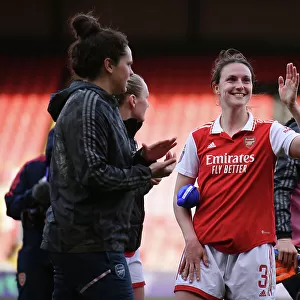 Arsenal Women's Victory: Lotte Wubben-Moy Celebrates with Adoring Fans