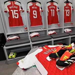 Arsenal's Alessia Russo Unveils New Adidas Boots in Arsenal Changing Room Ahead of Arsenal vs Everton (2023-24 Women's Super League)