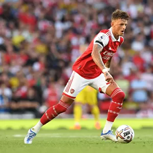 Arsenal's Ben White in Action: Arsenal vs. Fulham, 2022-23 Premier League at Emirates Stadium