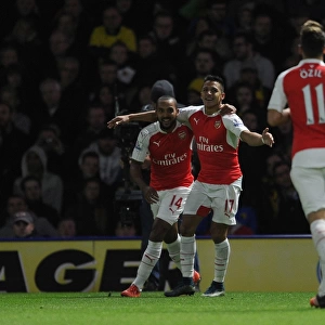 Arsenal's Big Three: Walcott, Sanchez, Ozil Celebrate First Goal vs. Watford (2015/16)