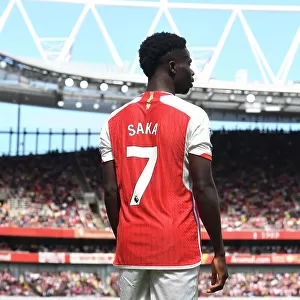 Arsenal's Bukayo Saka in Action against Nottingham Forest (2023-24)