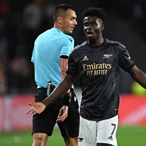 Arsenal's Bukayo Saka in Action against PSV Eindhoven in UEFA Europa League Group A (2022-23)