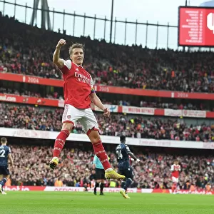 Arsenal's Five-Goal Blitz: Martin Odegaard Celebrates Against Nottingham Forest (2022-23)