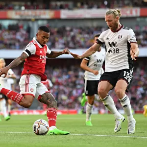 Arsenal's Gabriel Jesus Faces Off Against Fulham's Tim Ream in Premier League Clash