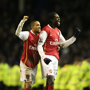 Arsenal's Glory: Adebayor and Clichy Celebrate 4-1 Victory over Everton