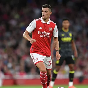Arsenal's Granit Xhaka in Action against Aston Villa in the 2022-23 Premier League