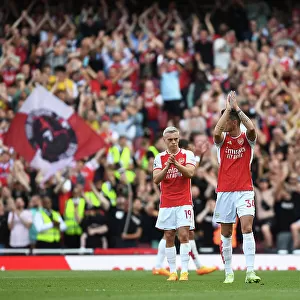 Arsenal's Granit Xhaka Bids Farewell to Fans Amidst Emotional Arsenal v Wolverhampton Wanderers Match (2022-23)