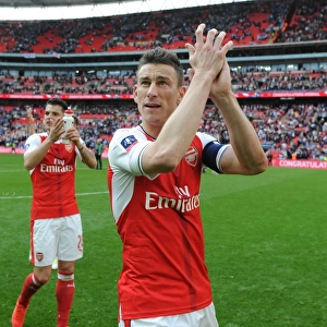 Arsenal's Laurent Koscielny Celebrates FA Cup Semi-Final Victory over Manchester City