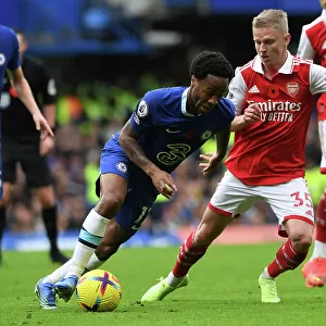 Clash at Stamford Bridge: Arsenal's Zinchenko Shuts Down Sterling in Premier League Showdown (Chelsea v Arsenal 2022-23)