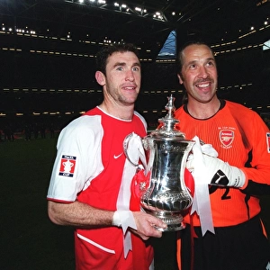 David Seaman and Martin Keown with the FA Cup after the match