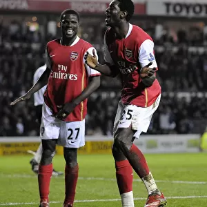 Double Trouble: Adebayor and Eboue's Unforgettable 5-2 Victory for Arsenal Against Derby County