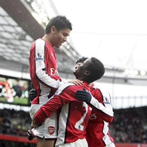 Eduardo celebrates scoring Arsenals 2nd goal with