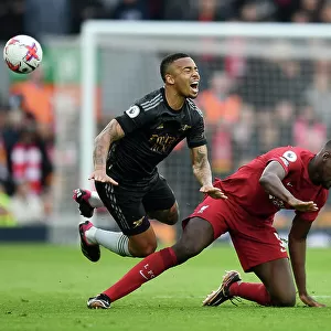 Gabriel Jesus vs. Ibrahima Konate: Premier League Battle at Anfield, Liverpool vs. Arsenal, 2022-23