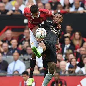 Gabriel Jesus vs. Raphael Varane: A Premier League Battle at Old Trafford - Manchester United vs. Arsenal, 2022-23