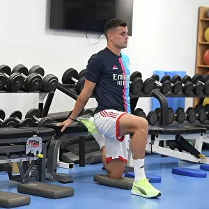 Granit Xhaka's Intensive Training: Arsenal FC Prepares for AC Milan Showdown at Dubai Super Cup, 2022
