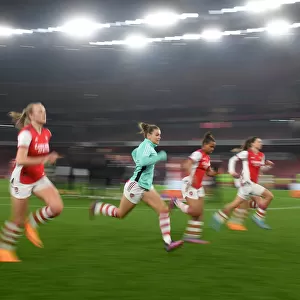 Intense Moment: Arsenal Women's UEFA Champions League Battle against VfL Wolfsburg