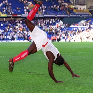 Kolo Toure celebrates by performing a back flip. Tottenham Hotspur v Arsenal