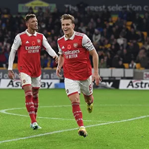 Martin Odegaard and Ben White: Dynamic Duo Delivers Winning Goals for Arsenal Against Wolverhampton Wanderers (2022-23)
