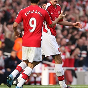 Robin van Persie and Eduardo: Unstoppable Arsenal Duo Celebrates Historic 3:0 Victory Over Tottenham Hotspur