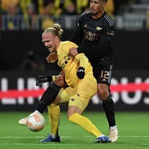 William Saliba vs. Lars Salvesen: Clash in UEFA Europa League Match between Bodø/Glimt and Arsenal FC