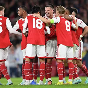 Xhaka's Europa League Goal: Arsenal's Victory Celebration vs PSV Eindhoven, 2022-23