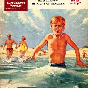 John Bull 1950s UK holidays swimming beaches seaside sea taking the plunge magazines