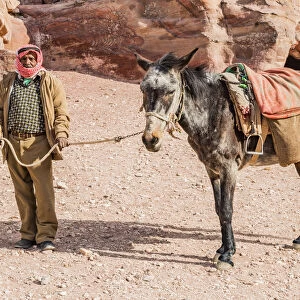 A man and his mule at Petra, Jordan