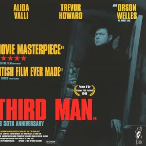 UK quad poster artwork for the 1999 release of The Third Man (1949)