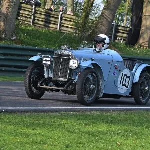 The Vintage Sports Car Club, Seaman and Len Thompson Trophies Race Meeting, Cadwell Park Circuit, Louth, Lincolnshire, England, June, 2022 Rights Managed Collection: Melville and Geoghegan Trophies Race