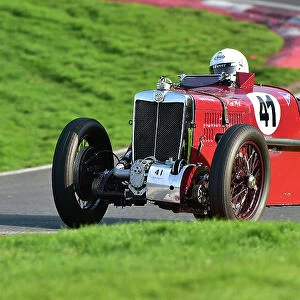 The Vintage Sports Car Club, Seaman and Len Thompson Trophies Race Meeting, Cadwell Park Circuit, Louth, Lincolnshire, England, June, 2022 Rights Managed Collection: Triple M Register Race for Pre-War MG Cars