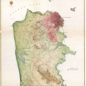 1869 U.S.C.S. Map Of The San Francisco Peninsula