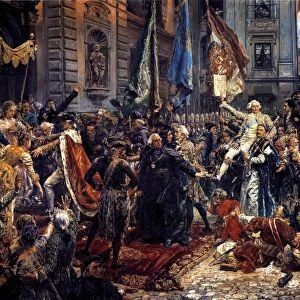 Adoption of the Polish Constitution of May 3, 1791. King Stanislaus Augustus entering
