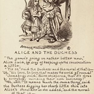 Alice and the Duchess Postcard after John Tenniel. ca. 1907, Alice and the Duchess Postcard after John Tenniel