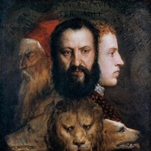 Allegory of Prudence 1565-1575. Titian, an old man: Orazio, his son, full of vigour: Marco