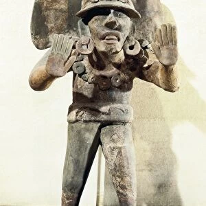 Anthropomorphic clay funerary urn (Monte Alban style), Mexico, Zapotec civilization