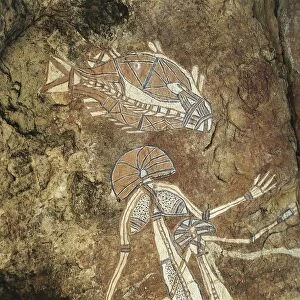 Australia, Northern Territory, Arnhem Land, Kakadu National Park, Nourlangie Rock, Aboriginal rock paintings