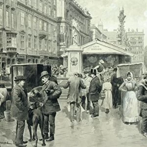 Austria, Vienna, The Graben in Vienna, watercolor, 1888