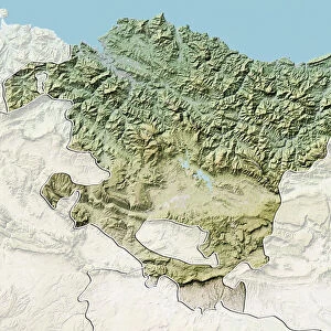 Basque Country, Spain, Relief Map