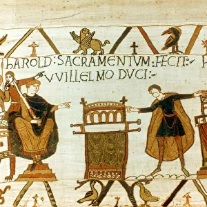 Bayeux Tapestry 1067: Harold Godwinson, Earl of Wessex (Harold II) swearing oath