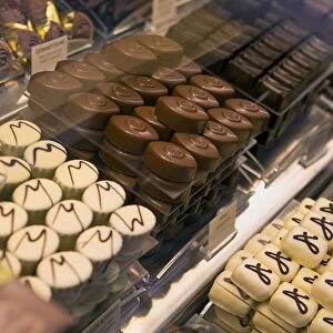 Belgium, chocolates in chocolate shop, close-up