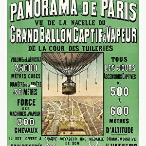 Bird's Eye View Of Paris To Advertise Balloon Ascensions At The 1878 World's Fair